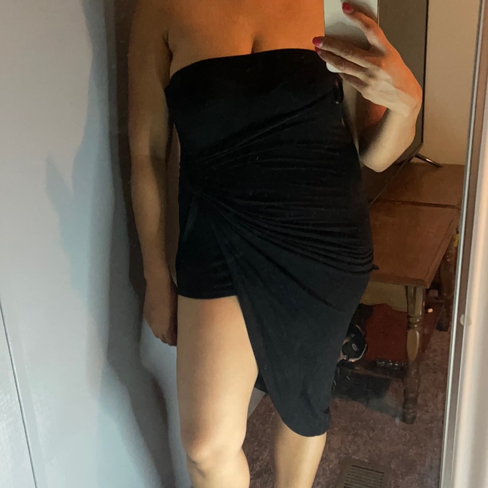 High mini Low Black Dress